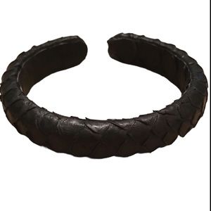 PRESMER Genuine Snakeskin Black Leather Cuff Bracelet Size Small NWOT Retired